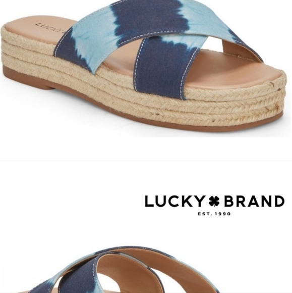 Brand new,Nordstrom Lucky Brand Gayte Jute Platform Sandals 7.5, 10, 6.5 - Picture 1 of 3